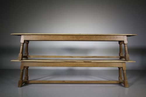 Great Pair of English Antique Oak Bench Seats