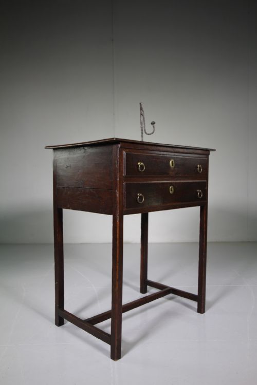 English Georgian Antique Oak Bedside Table