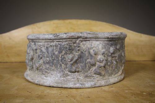 English 19th Century Antique Lead Planter with Cherubs