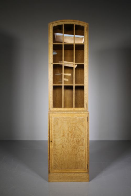 Heals of London Antique Oak Bookcase Cabinet