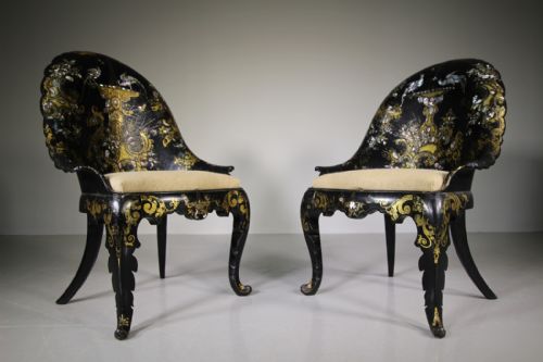 Pair Regency Antique Jennens & Bettridge Chairs