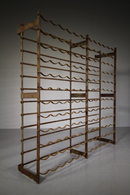 19th Century Antique Iron Wine Rack for 144 Bottles
