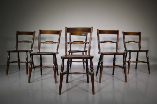 Set of Six Antique Oxford Dining Chairs by S.hazell