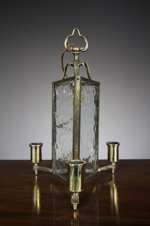 Quality Edwardian Antique Brass Lantern Fitting