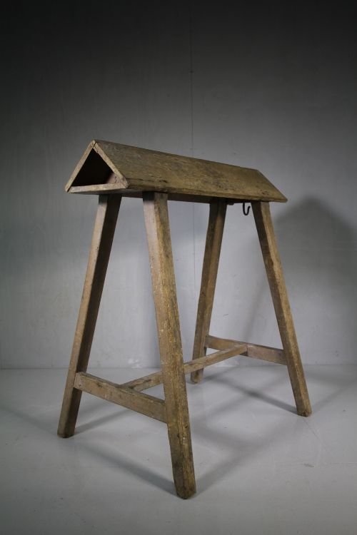 Original 19th Century Painted Pine Antique Saddle Stand