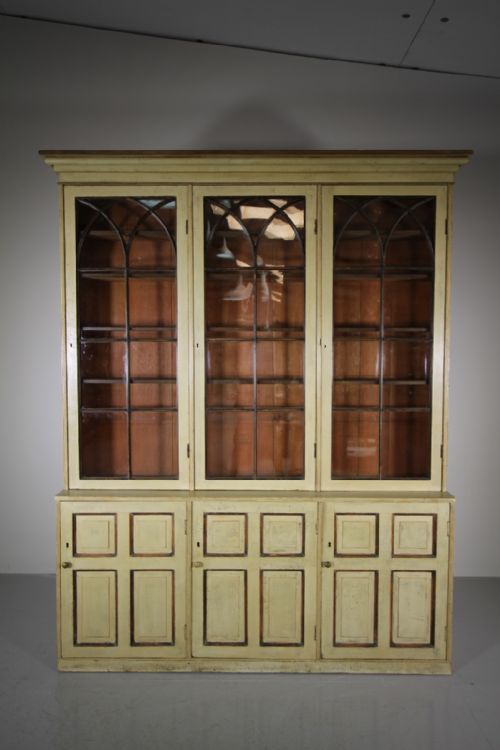 Fabulous Late Georgian Painted Pine Bookcase