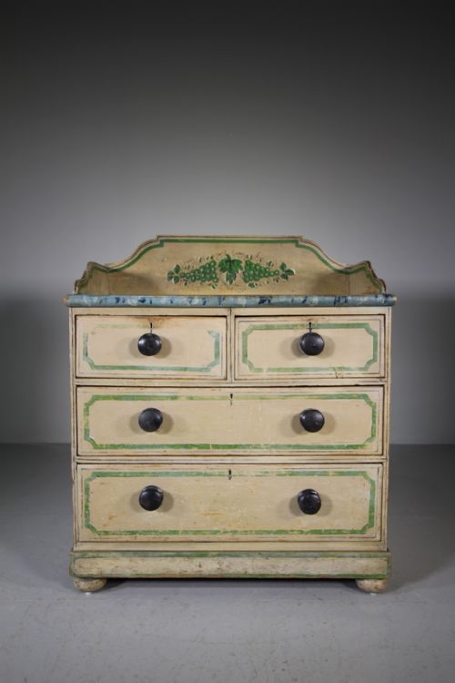 Regency Antique Painted Pine Chest of Drawers