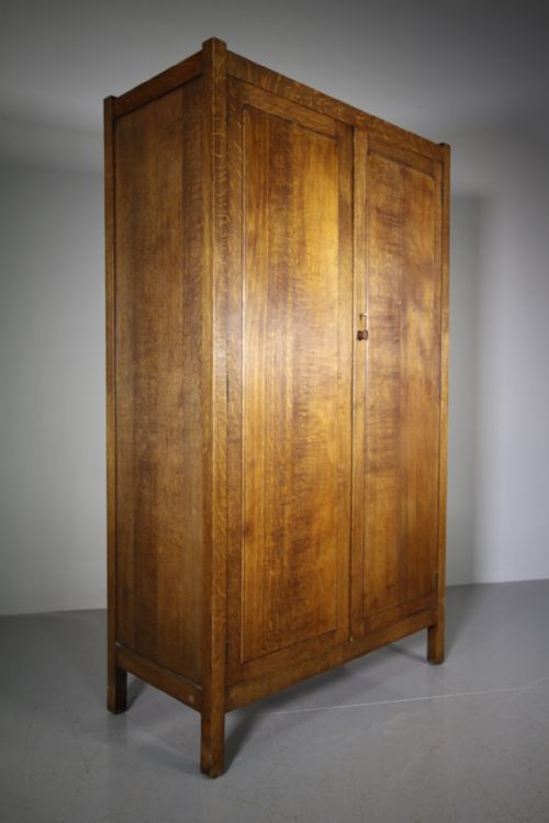 Heals Antique Oak Letchworth Wardrobe- Labelled