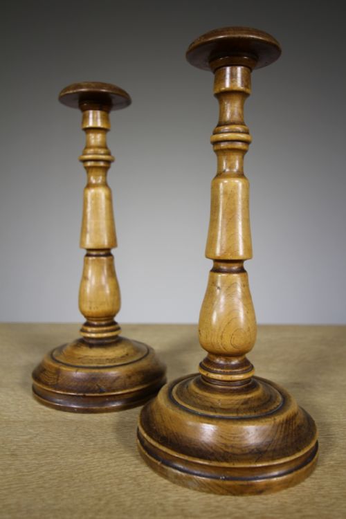Pair of English Fruitwood Antique Hat  Stands