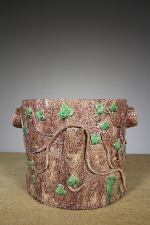 English 19th Century Majolica Antique Jardiniere