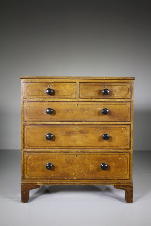 Regency Antique Original Painted Pine Chest of Drawers
