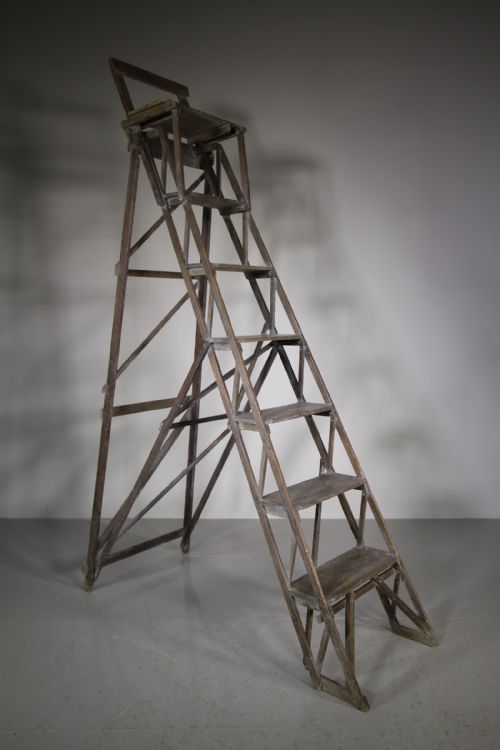 Set of Edwardian Antique Hatherleys Teak Step Ladders