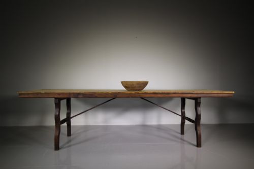 Fabulous 19th Century Antique Pine Trestle Dining Table