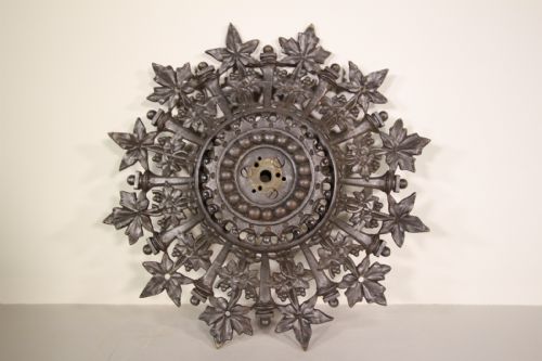 English 19th Century Antique Cast Iron Ceiling Rose