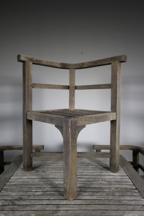 fig 1. 1930's Heals of London Teak Garden Table & Chairs
