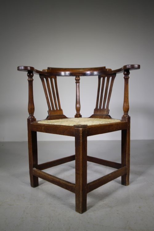 18th Century Antique Walnut Corner Armchair