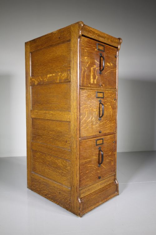 Edwardian Antique Oak Filing Cabinet