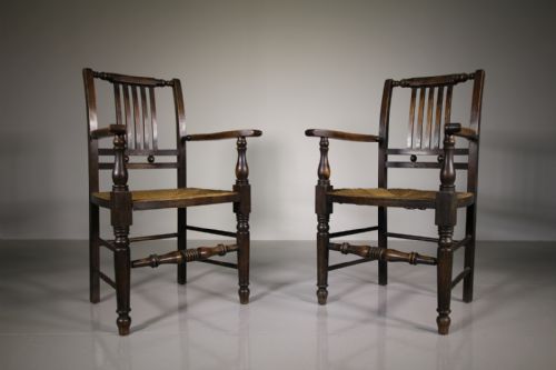 Pair of Antique Lancashire Country Armchairs