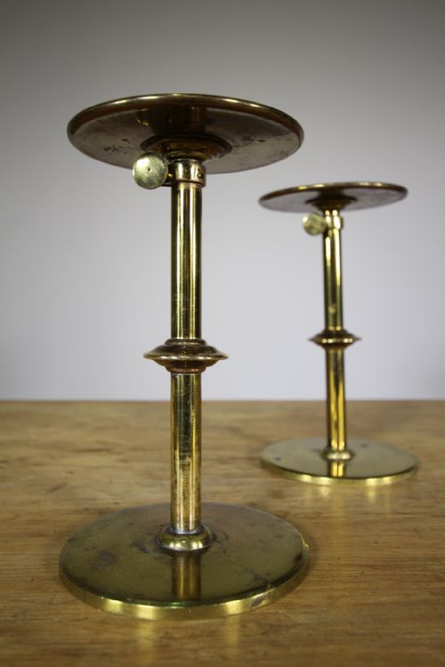 Pair of Antique Brass Shop Fitting Displays - Adjustable