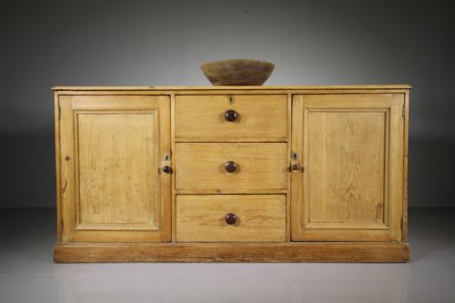 English 19th Century Antique Pine Dresser Base
