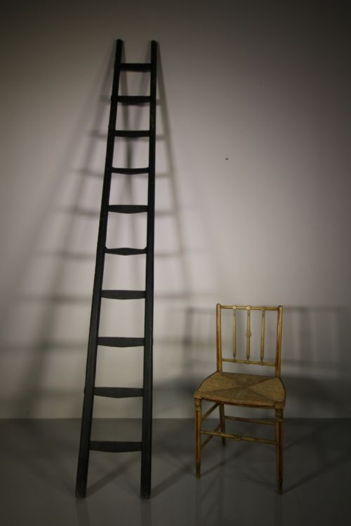 Early 19th Century Antique Ladders in Original Green Paint