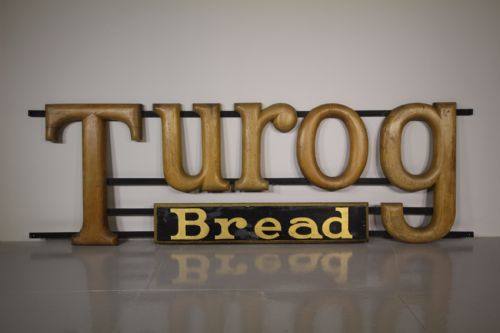 Huge Original Antique Turog Bread Advert Sign