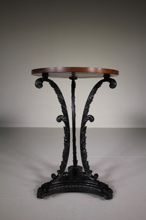 Regency Antique Cast Iron and Mahogany Table
