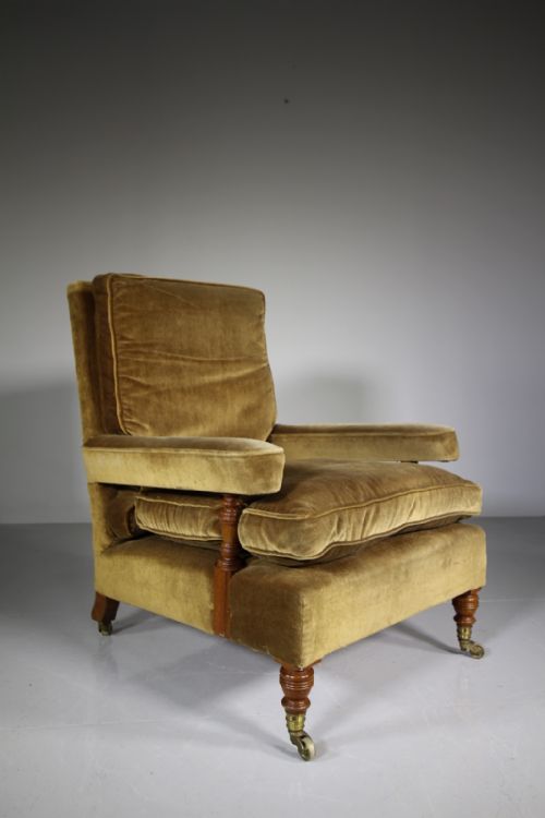 Howard & Sons Antique Upholstered Armchair - Stamped
