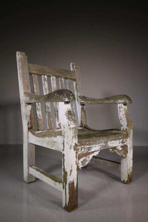 Edwardian Antique Teak Garden Armchair