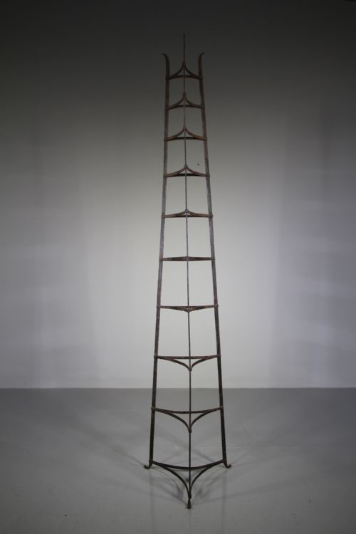 Tall Edwardian Antique Iron Pan Stand