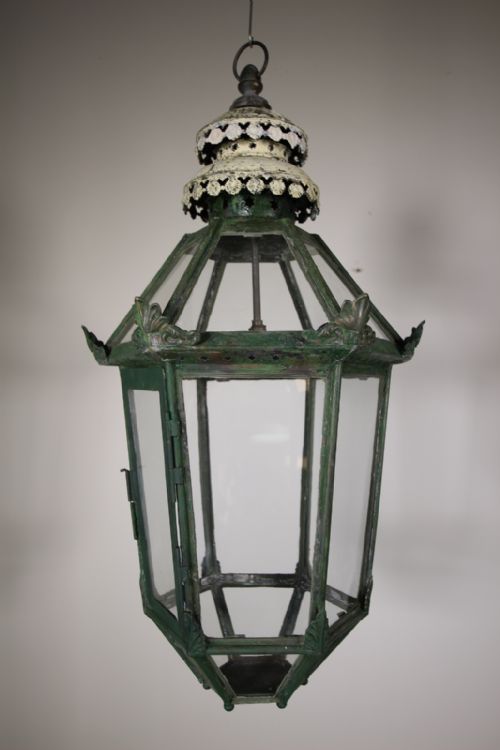 Ornate 19th Century English Antique Copper Lantern