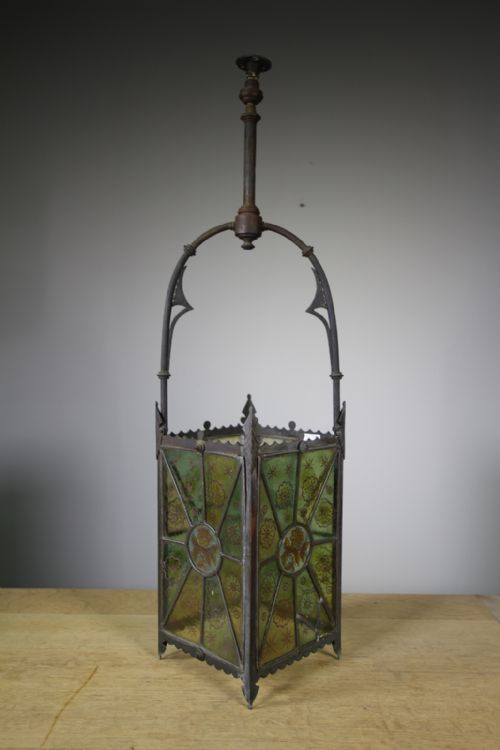 19th Century Antique Bronze Hall Lantern