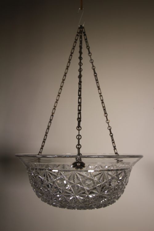 English Edwardian Antique Glass Light Fitting
