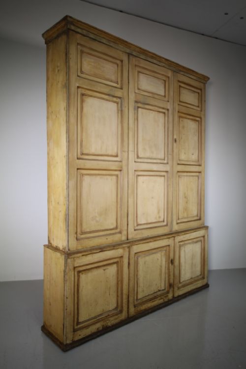 18th Century English Original Painted Pine Antique Cupboard
