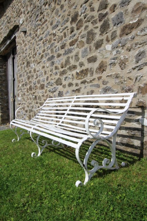19th Century English Antique Iron Garden Bench Seat