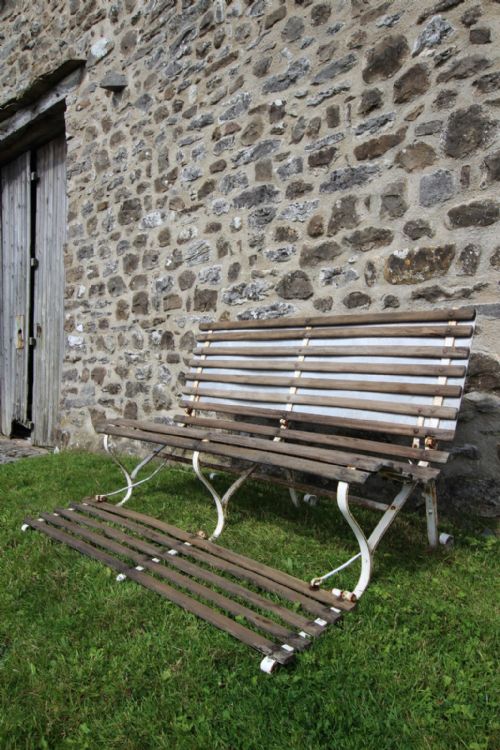 Edwardian Antique Folding Garden Bench Seat