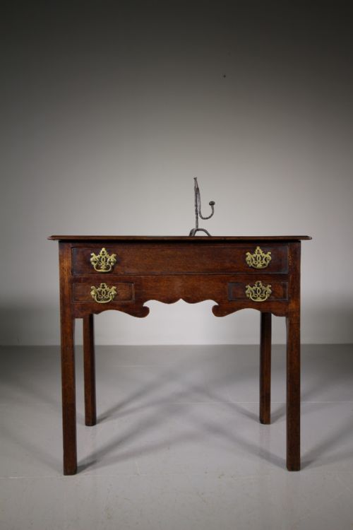 Georgian English Oak Low Boy Antique Table