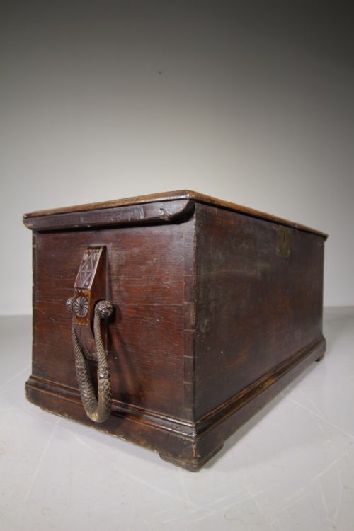 Fabulous 19th Century Antique Teak Ships Chest