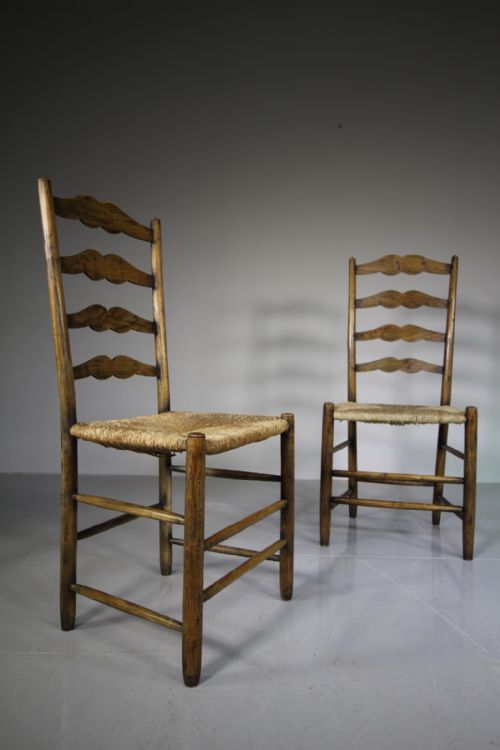 Pair of Antique Pass High Back Chairs by Neville Neal