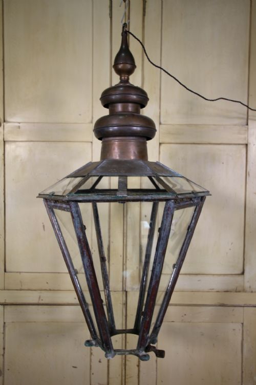 Large 19th Century Antique Copper Hanging Lantern
