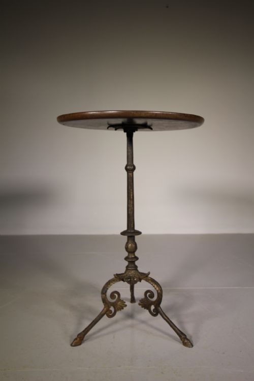 19th Century English Antique Cast Iron Tripod Table