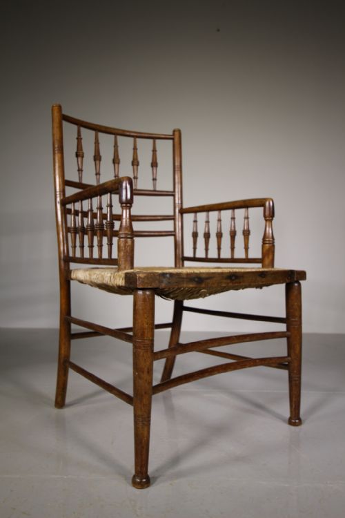 19th Century Antique Fruitwood Sussex Armchair