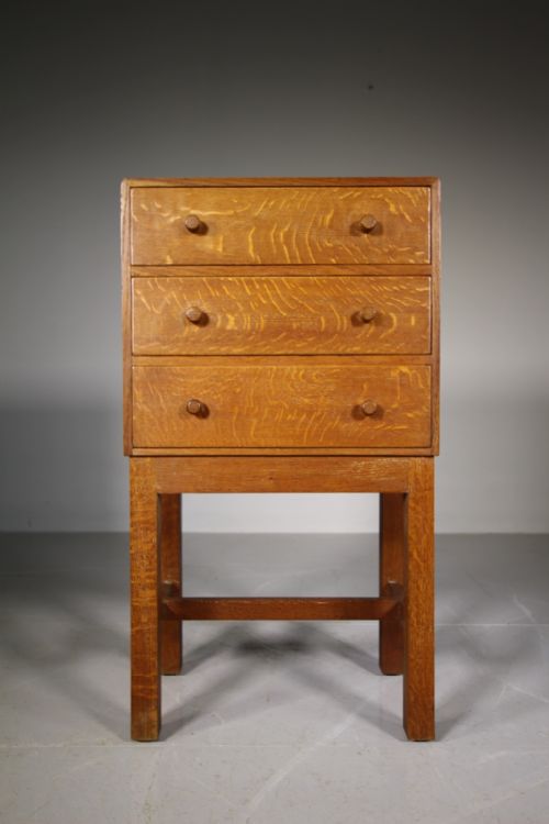 Heals of London Antique Oak Chest on Stand - Labelled