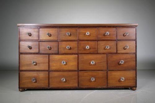 English 19th Century Antique Apothecary Chest of Drawers
