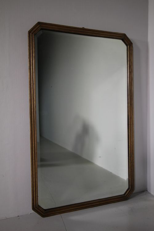 English Edwardian Antique Oak Wall Mirror