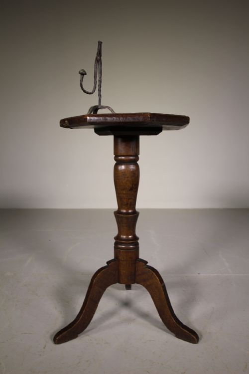 Welsh Antique Oak Candlestand Tripod Table