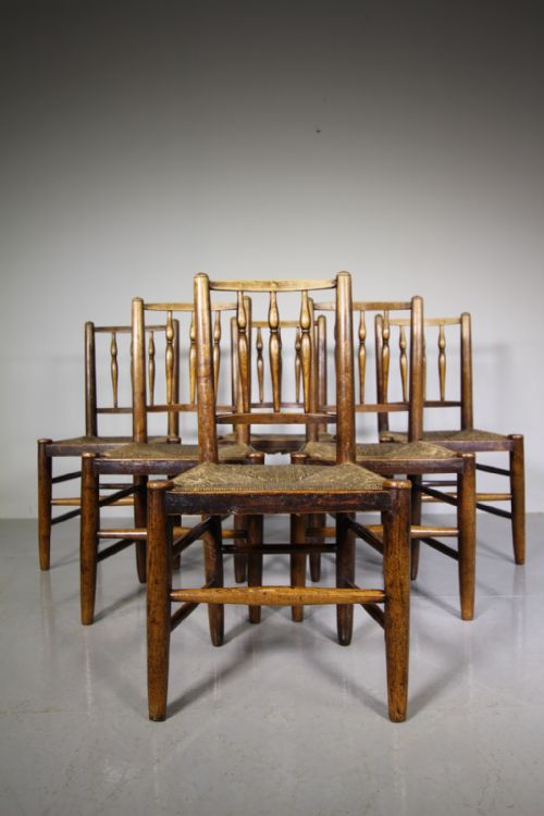 Set of Six Antique Yorkshire Dales Dining Chairs
