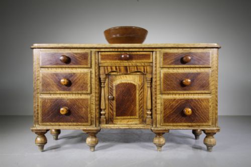 English 19th Century Antique Original Painted Pine Dresser
