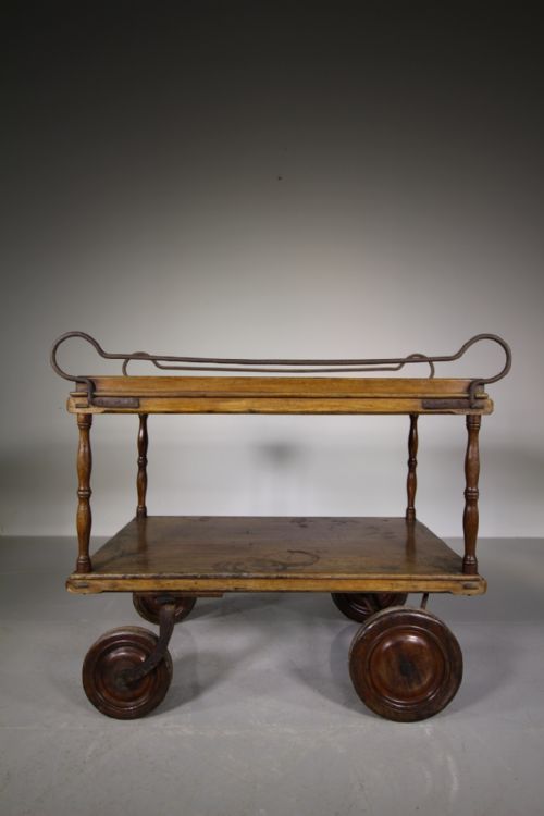 Large English 19th Century Antique Serving Trolley

