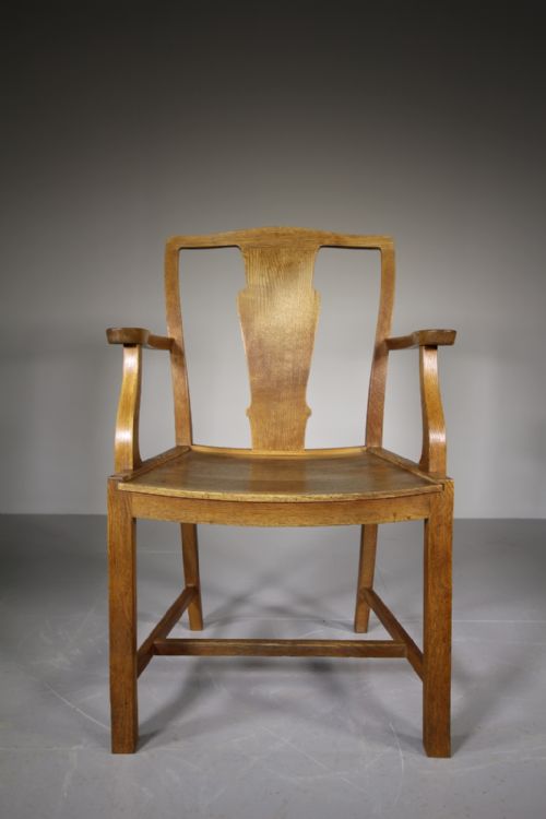 Heals Antique Oak Desk Chair- Labelled